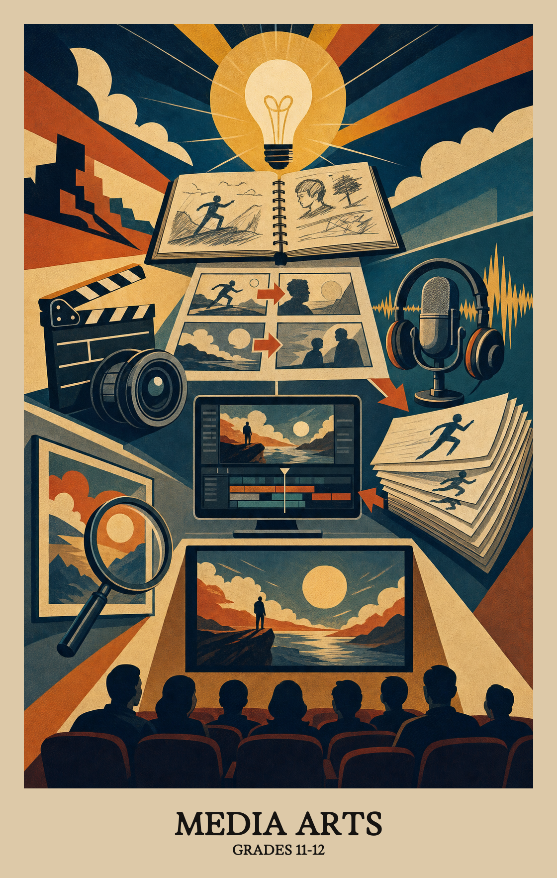 Illustration of what students learn in Grades 11-12 Arts: Media Arts