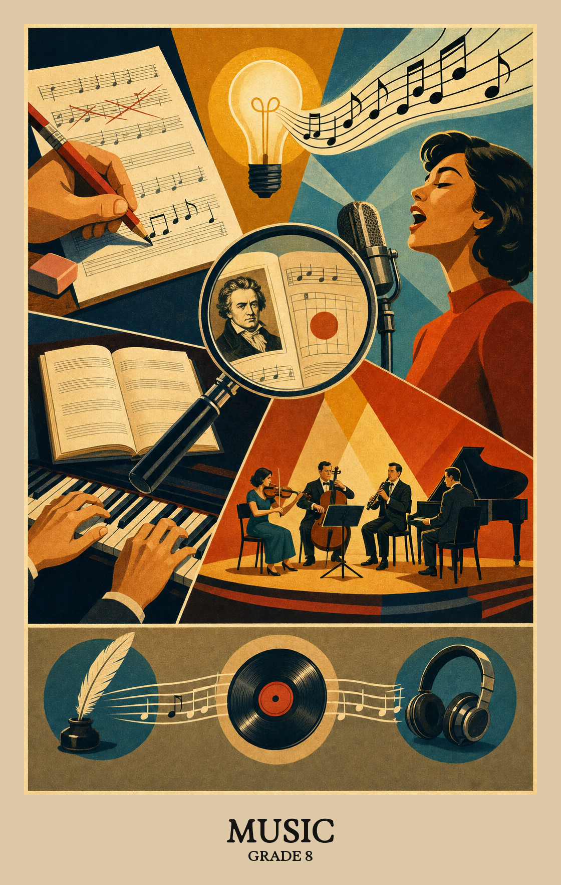 Illustration of what students learn in Grade 8 Arts: Music