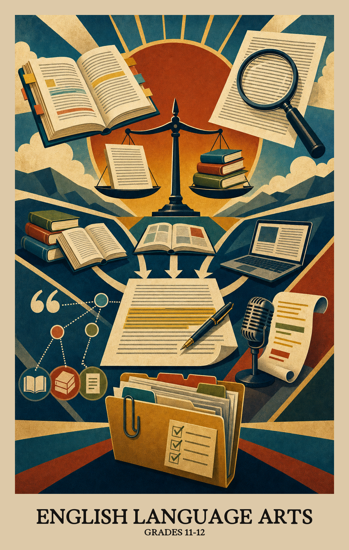 Illustration of what students learn in Grades 11-12 English Language Arts
