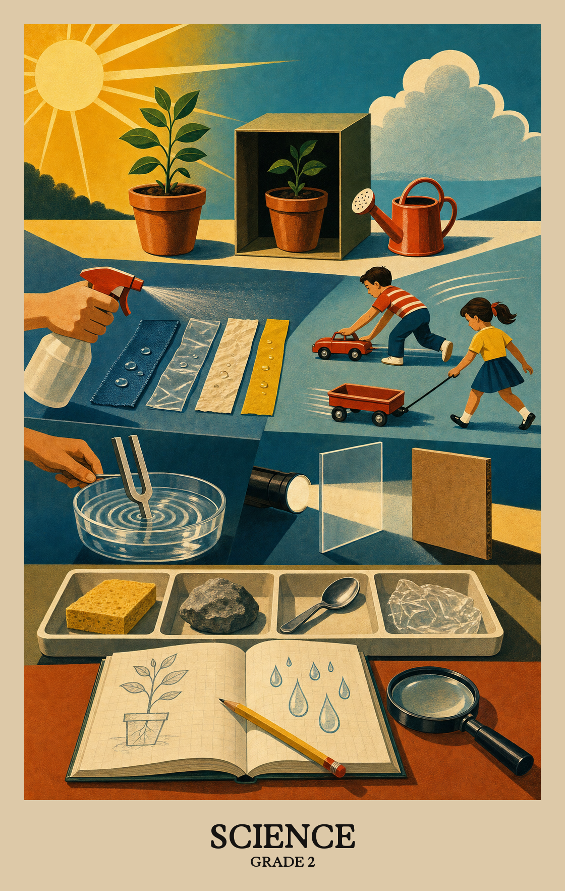 Illustration of what students learn in Grade 2 Science