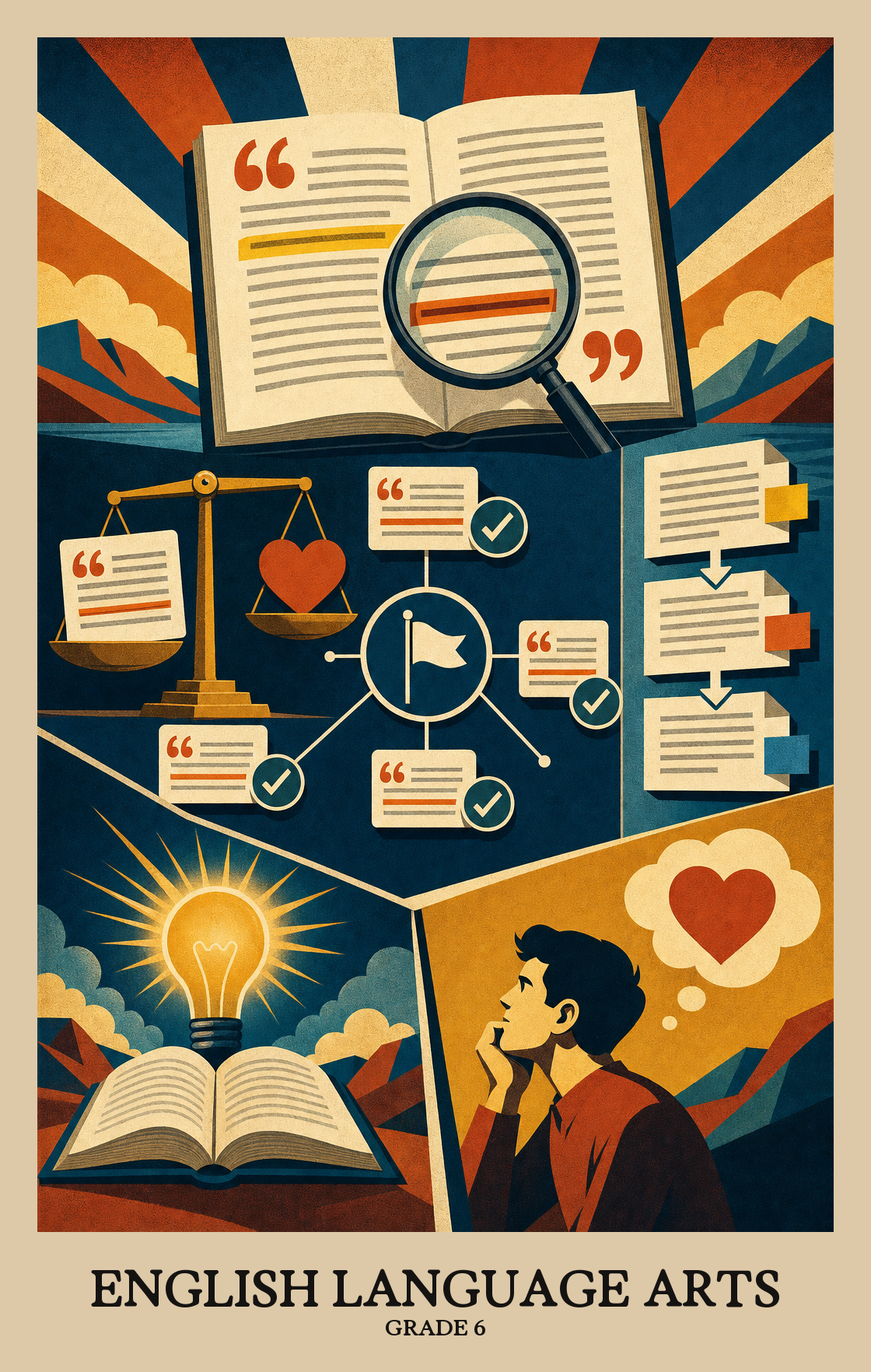 Illustration of what students learn in Grade 6 English Language Arts